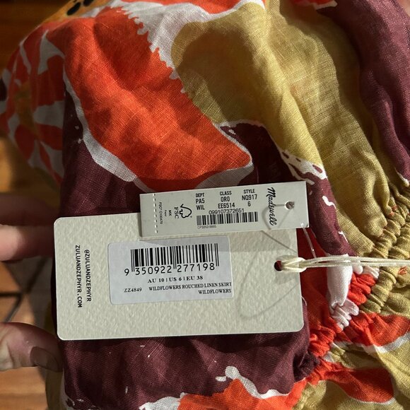 Zulu & Zephyr Wildflower Linen Midi Skirt - Picture 4 of 5